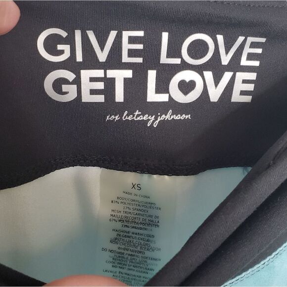 BETSEY JOHNSON blue palm tree printed crop yoga pant XS - Picture 5 of 6